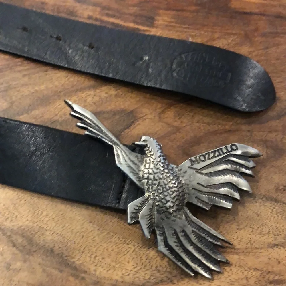 Mozzillo Luxury Denim Eagle Buckle Belt 34”